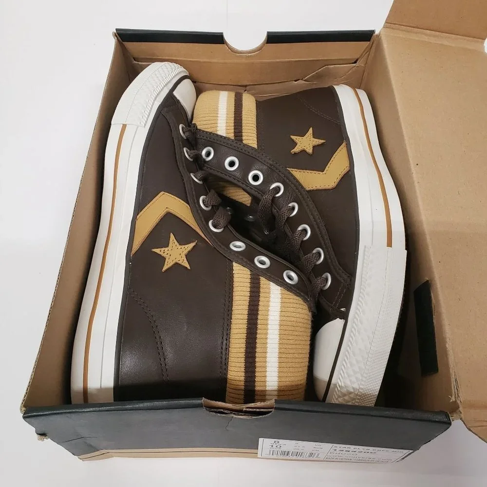 Converse Star Player Cuff Rib Mid Sneakers in‎ Choco - Size M/4.5 W/6.5